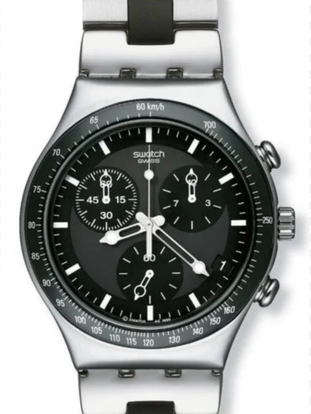 Swatch Black and Silver Chrono Windfall Men’s Watch